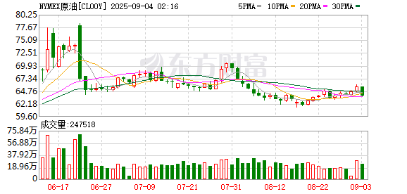 嗨牛股票 WTI 9月原油期货收跌0.82%报62.65美元/桶